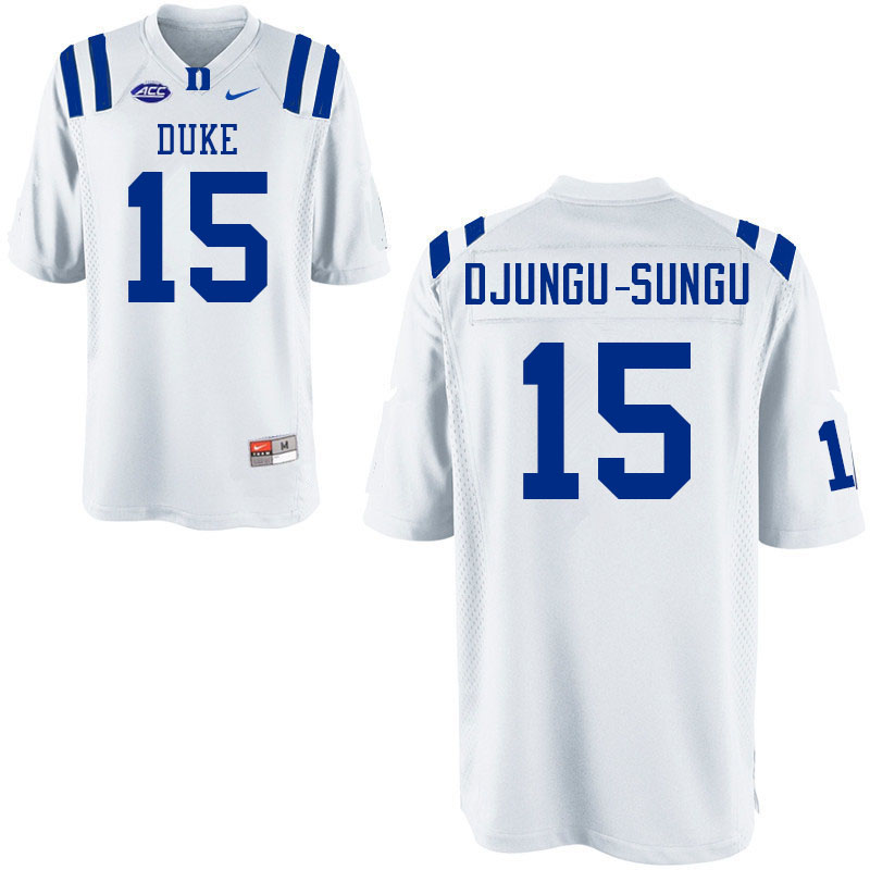 Men #15 Placide Djungu-Sungu Duke Blue Devils College Football Jerseys Sale-White - Click Image to Close